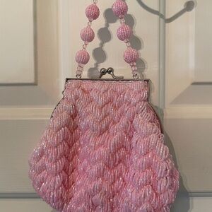 Elegant Pink Beaded Women's Bag